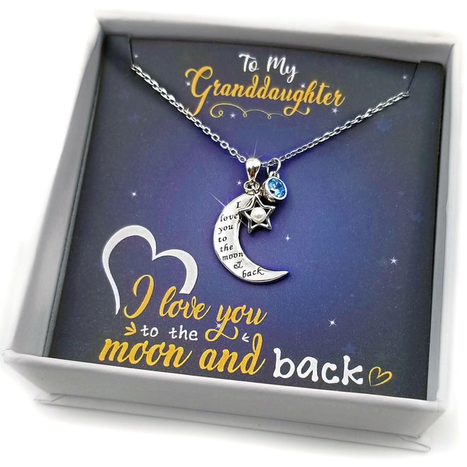 Amazon.com: 14k White Gold I Love You to the Moon and Back Necklace Pure  Gold Inscribed with Howling Wolf and Stars on Onyx Anniversary Birthday  Gift Pendant for Her, 18
